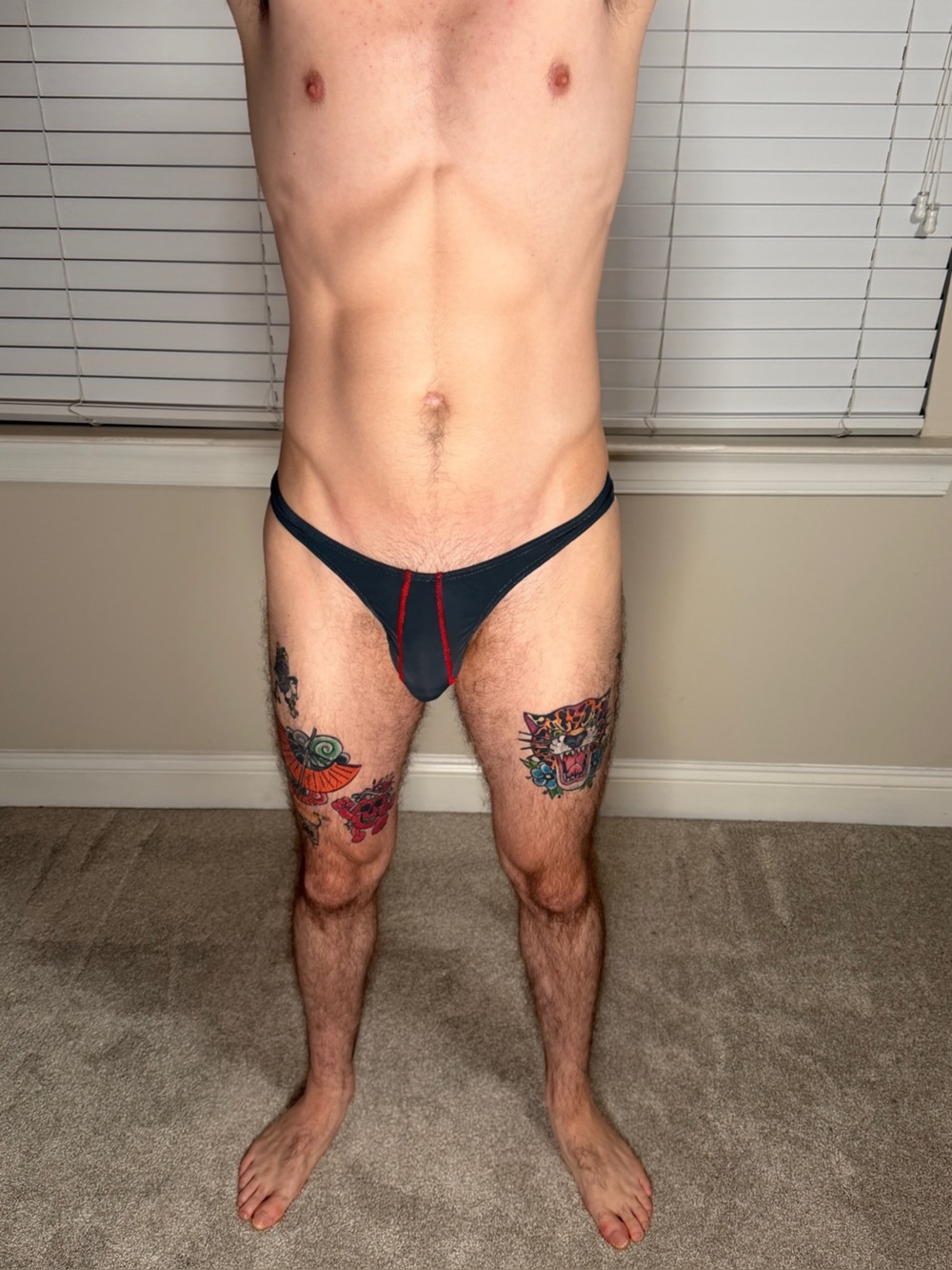 Men's Stretch Fit Dark Gray Thong Large